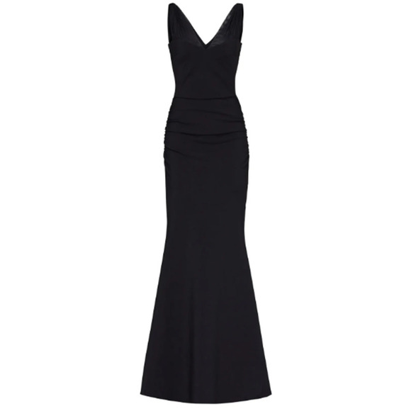 Chiara Boni Lace Illusion Gown Black  L 48 - Picture 3 of 16